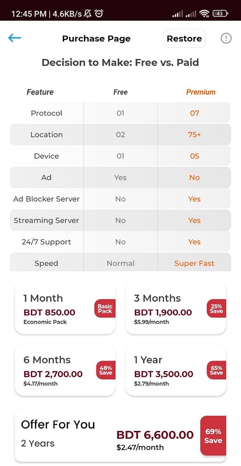 Symlex VPN Purchase Page